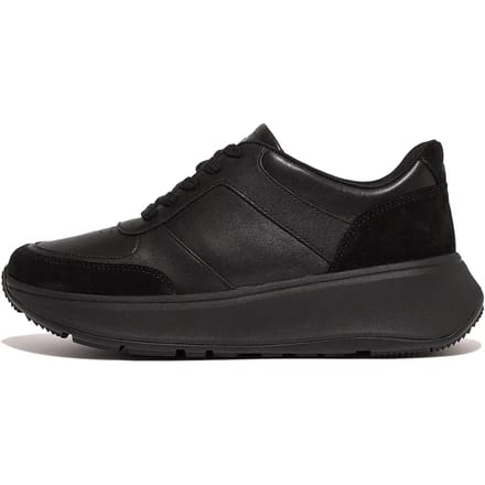 FitFlop F-Mode Suede/Leren Sneakers ZWART - Maat 36