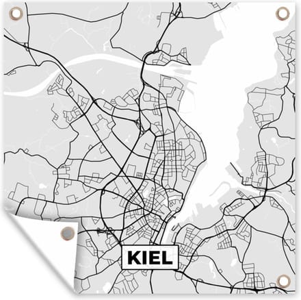 Tuindoek Stadskaart - Duitsland - Plattegrond - Kiel - Kaart - 100x100 cm