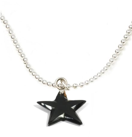 IbizaMen KIDS - Jongens - ketting - ballchain - rvs - zwarte - ster - van bone