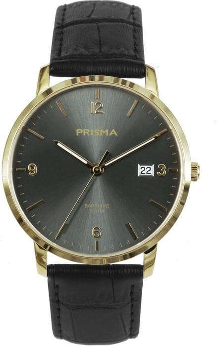 Prisma Herenhorloge P.1648 Goudkleurig en saffierglas
