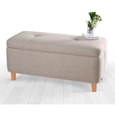 Bankje met opbergruimte Rocio linnen | Atelier Del Sofa