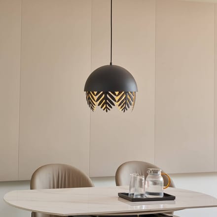 Lucande - hanglamp - 1licht - IJzer - H: 35 cm - E27 - zwart, goud