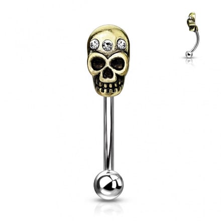 Piercing curved skull 1.2x8 - zilver - LMPiercings