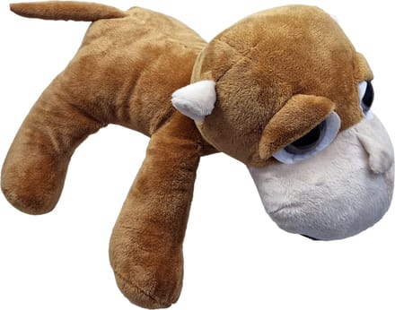 UNITOYS – Aap Jimmy– Liggend met grote ogen – 36cm – Bruin