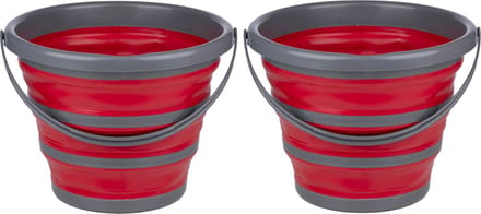 Dirt Devil Opvouwbare emmer - 2x - rood/grijs - 10 liter - inklapbaar