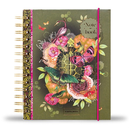 Pimpelmees notebook A5 WIREO XXL - Turtle Olive