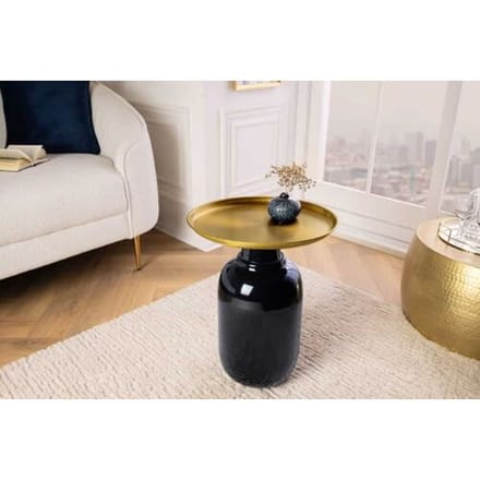 Bijzettafel goud zwart 40 cm