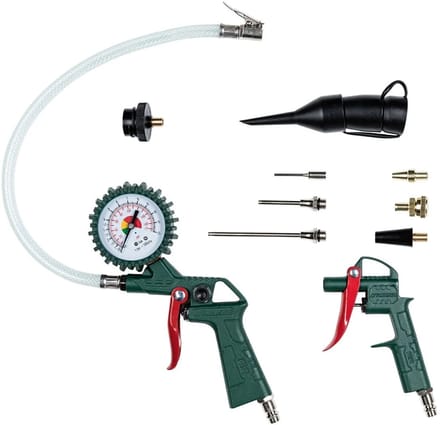 Parkside Perslucht Toebehoren set - Compressor accessoire - 10 delig - Verschillende opzetstukken en adapters - Luchtpistool - vulpistool