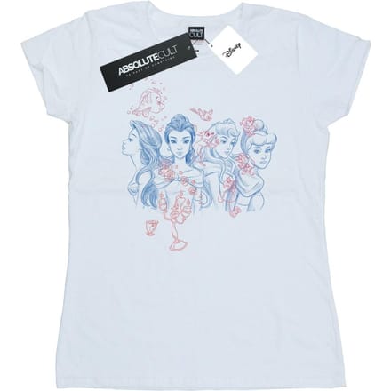 Disney Dames/Dames Prinsessenschets Katoenen T-Shirt (Wit)