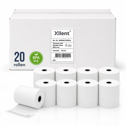 Xllent Thermische kassarollen 80x80x12 (75meter) - 20 rollen per doos