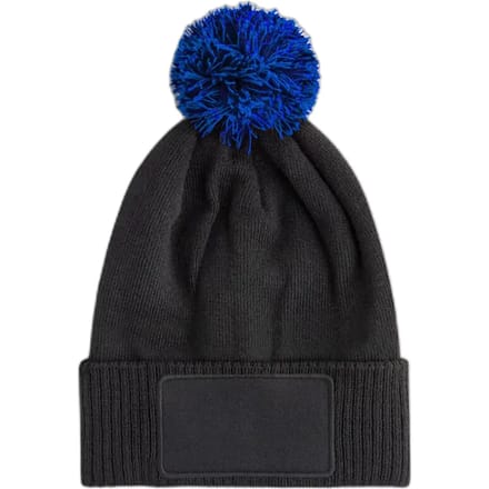 Kids Snowstar Patch Beanie - Black/Bright Royal - 3-8 YRS