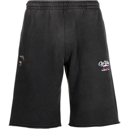 Off-White Unisex Wave Off Sweat Shorts voor volwassenen (Zwart)
