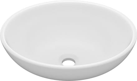 Ovale Wastafel Keramiek Matwit voor Badkamer en Toilet