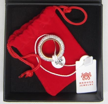 Medusa - ring - messing - met Kristal - edelstaal - goud - wit - zilver - maat 16 (50)