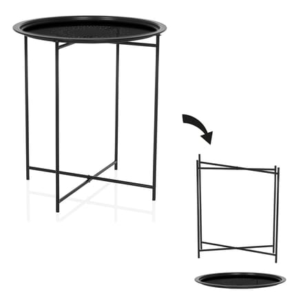 Bijzettafel / salontafel / sofatafel ALLRUND metaal zwart hjh LIVING