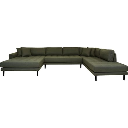 House Collection Hoekbank Milo U-Sofa met Open Linkse Hoek Olijf Groen