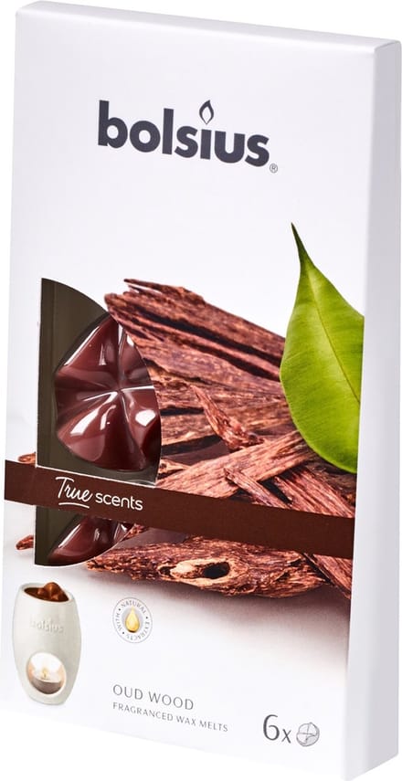 Bolsius - True Scents - Wax melts - 6 stuks per verpakking - Oud Wood