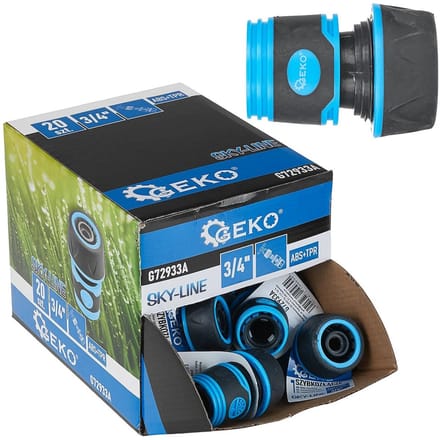 GEKO 3/4" slangconnector - stevige grip - rubbercoating - universele pasvorm - 20 stuks