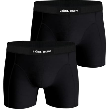 Björn Borg Cotton Stretch boxers - heren boxers normale lengte (2-pack) - zwart