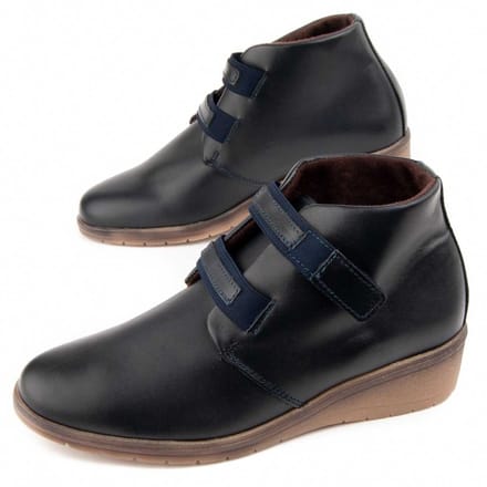 Purapiel Wedge Enkelboot Akilav Blauw