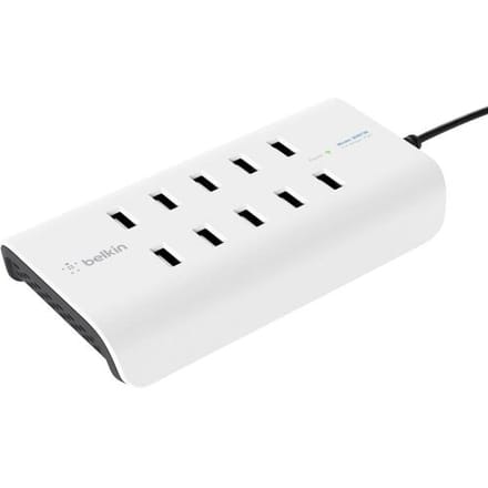 Belkin RockStar USB-laadstation 120 W 10x USB-A Wit, Zwart Binnen