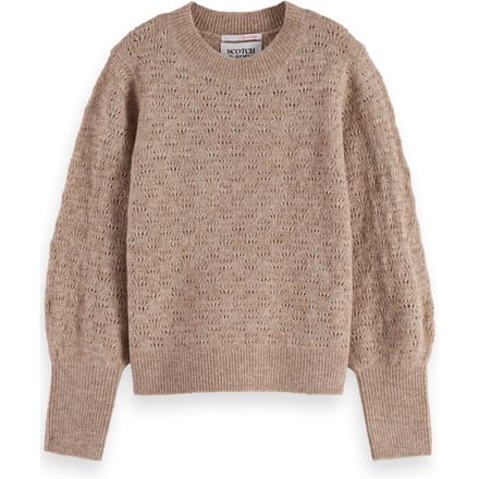 Scotch & Soda Girl Lightweight Ajour-knitted Pullover Eggnog Melange Größe: 6 | Strickjacken Outlet | kids