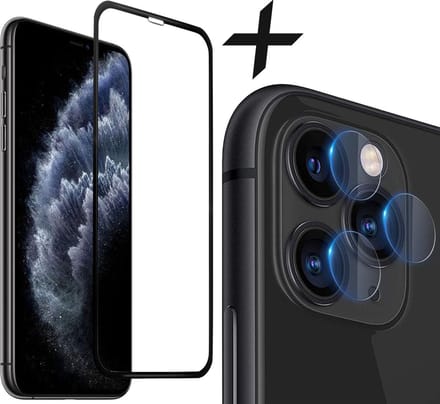 Screenprotector geschikt voor iPhone 11 Pro Max + Camera Lens Protector - FullGuard Screen Protector