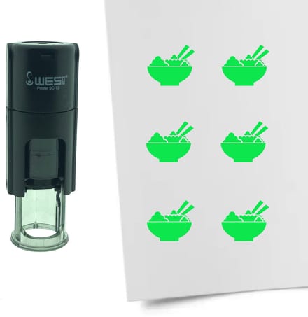 CombiCraft Stempel Rijstbol 10mm rond - groene inkt