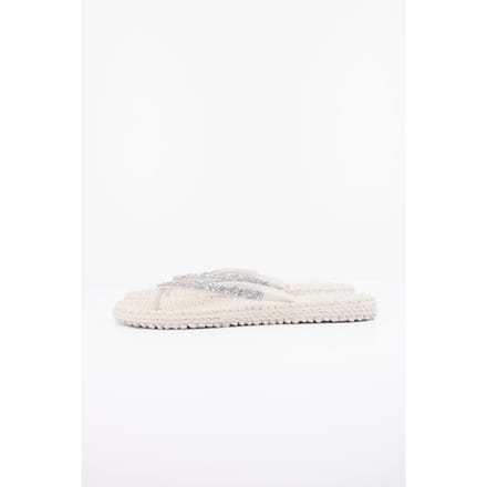 Slippers met grove glitter CHEERFUL03G - 12 Creme