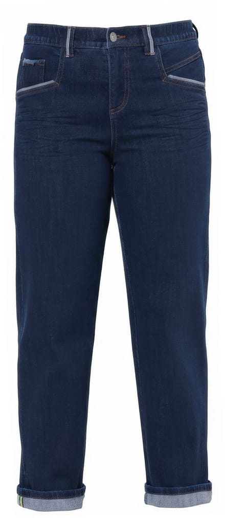 Laurasøn - Dames - Jeans wijde pijp - Donkerblauw denim - Maat 52