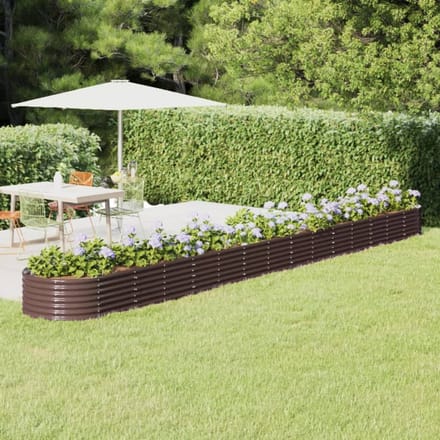 vidaXL - Plantenbak - 620x80x36 - cm - gegalvaniseerd - staal - bruin
