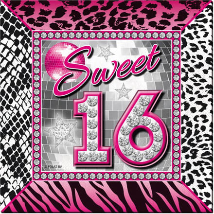 Sweet 16 Servetten - 20 stuks