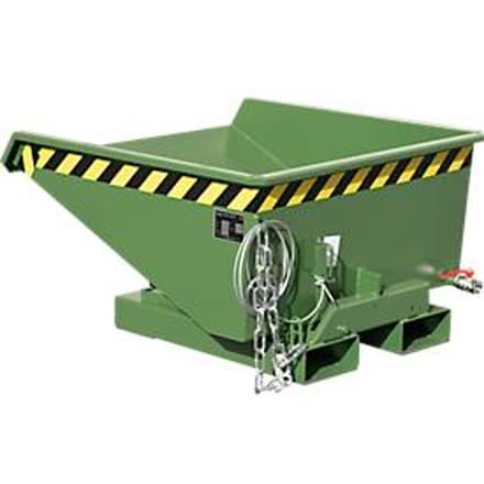 Mini spanencontainer type EXPO-E 225, kabelbediend kantelproces, capaciteit 0,225 m³, tot 750 kg, resedagroen RAL 6011