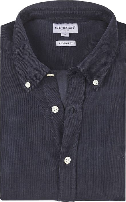 McGregor Overhemd Corduroy Donkerblauw (navy) - Maat M - Heren - Ribstructuur - Volwassen mannen