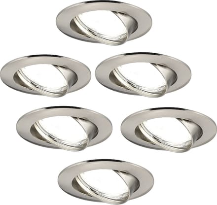 Ledvion - 6X LED Inbouwspot Amsterdam - RVS - Dimbaar - 3W - 4000K - Ø82 mm