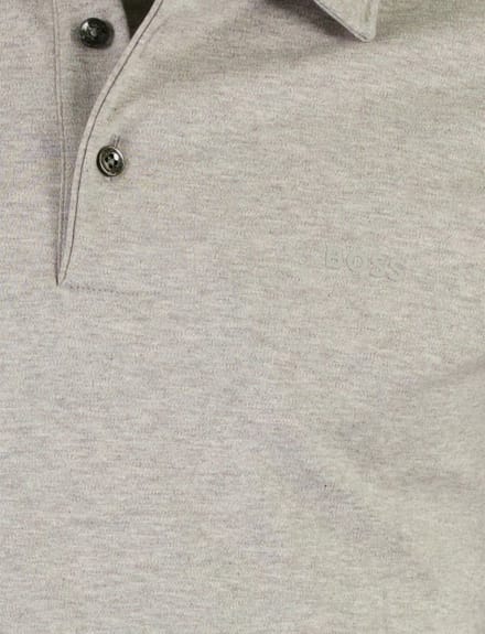 BOSS Black poloshirt grijs katoen normale fit