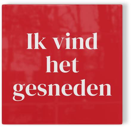 Tegeltje Haarlem Ik vind het gesneden - rood wit - tegeltje stad - tegeltje met tekst