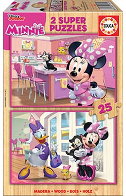 Educa - puzzel hout 2 x 25 stuks - Minnie