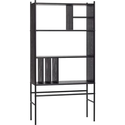 HÜBSCH INTERIOR - Kast DIVIDE zwart, met drie schappen - 79x32xh160cm