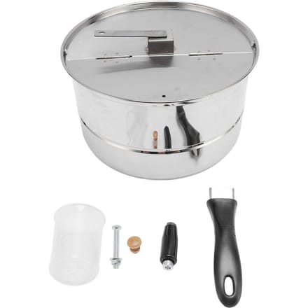 Kookplaat Popcorn Maker Roestvrij Staal Popcorn Popper met Handzwengel Popcorn Pan voor Gas Elektrisch L gray