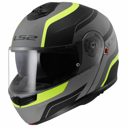 LS2 FF908 Strobe II Monza Mat Zwart H-V Geel 06 Systeemhelm - Maat S - Helm