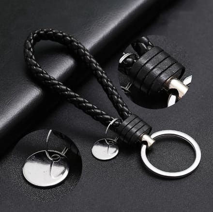 Go Go Gadget - "***Leer-Design-Stoer-Zwarte Sleutelhanger van Heble®***"
