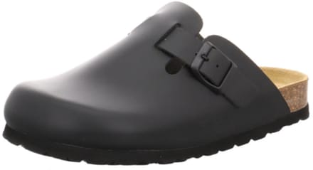 Natural Sense dames pantoffels klomp leer Zwaart 1152539