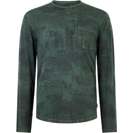 John Varvatos Atkins Ls Chipped Wall Printed Burnout C Dried Sage Größe: S | Longsleeves Outlet | Herren | Grün