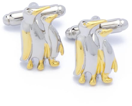 Manchetknopen - Penguin Paartje Goud en Zilver