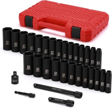 3/8" Dopsleutelset 31-delig Diep SAE & Metrisch - Chroom-Vanadium