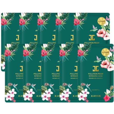 JAYJUN Masque rafraîchissant anti-pollution en feuille (10 unités) AUTHENTIC STORE blue