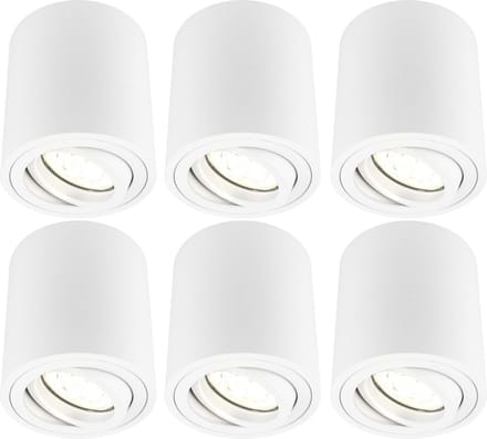 Ledvion - 6X LED Opbouwspot - Dimbaar - 5W - 2700K - Wit