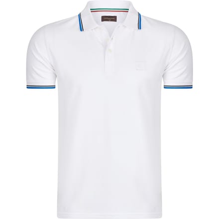 Cappuccino Italia - Heren Polo SS Applique Pique - Wit - Maat M