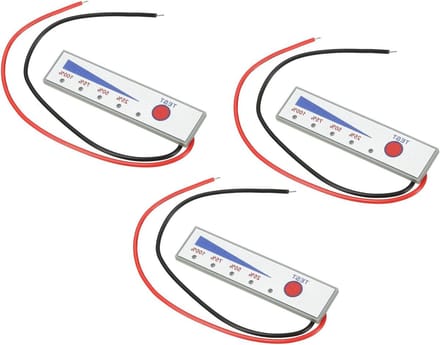 Batterij Indicator Module - Spanningsmeter Batterijtester - Accu Bewaken - Dubbele Weergave Modes - 3 stuks - Wit